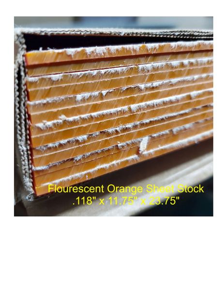 Flourescent Orange Acrylic Sheet, .118" thick