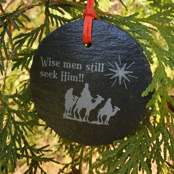 3" Round Slate Ornament, Free Shipping to Continental US, Alaska & Hawaii Only!!