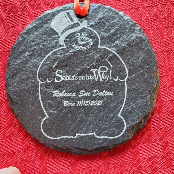 3" Round Slate Ornament, Free Shipping to Continental US, Alaska & Hawaii Only!!