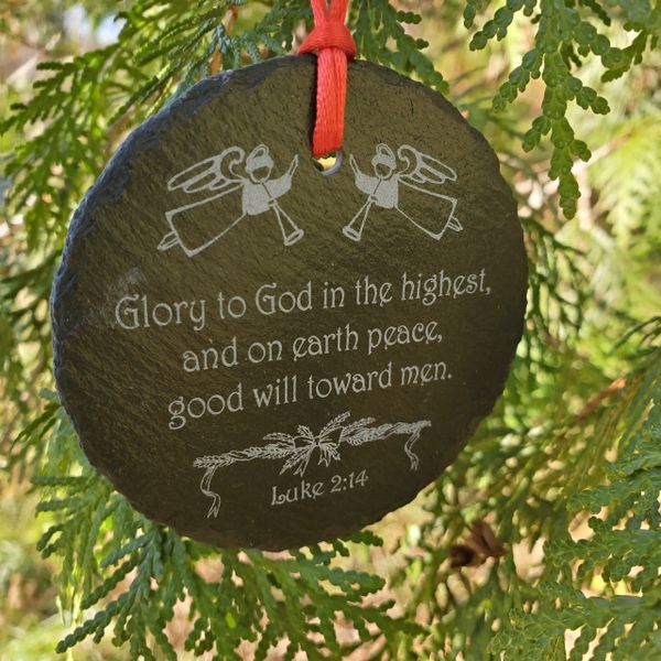 3" Round Slate Ornament, Free Shipping to Continental US, Alaska & Hawaii Only!!