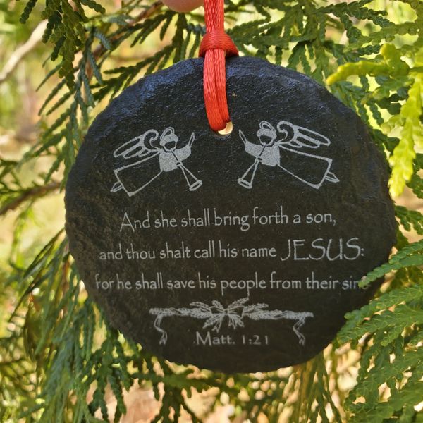 3" Round Slate Ornament, Free Shipping to Continental US, Alaska & Hawaii Only!!