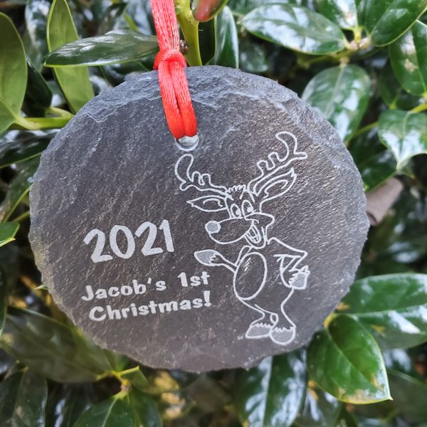 3" Round Slate Ornament, Free Shipping to Continental US, Alaska & Hawaii Only!!