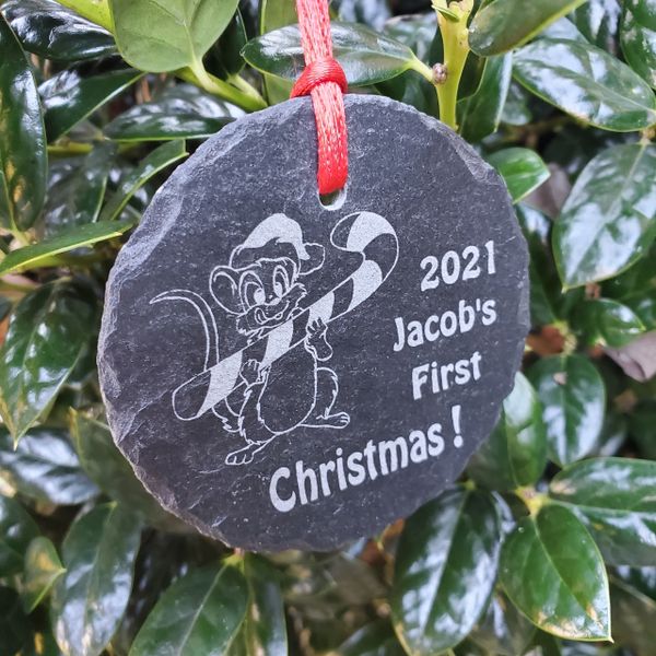 3" Round Slate Ornament, Free Shipping to Continental US, Alaska & Hawaii Only!!