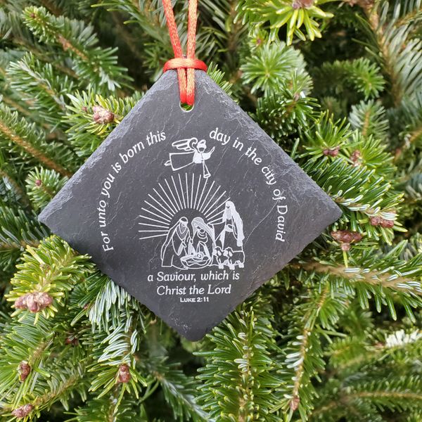 3" Square Slate Ornament, Free Shipping to Continental US, Alaska & Hawaii Only!!