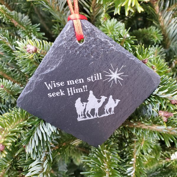 3" Square Slate Ornament, Free Shipping to Continental US, Alaska & Hawaii Only!!