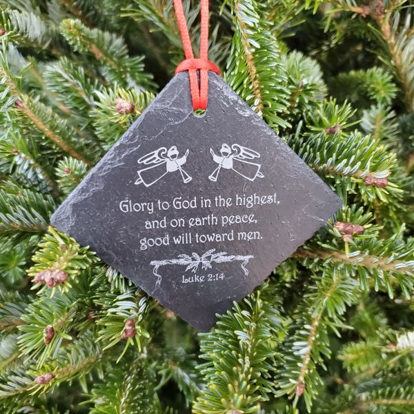 3" Square Slate Ornament, Free Shipping to Continental US, Alaska & Hawaii Only!!