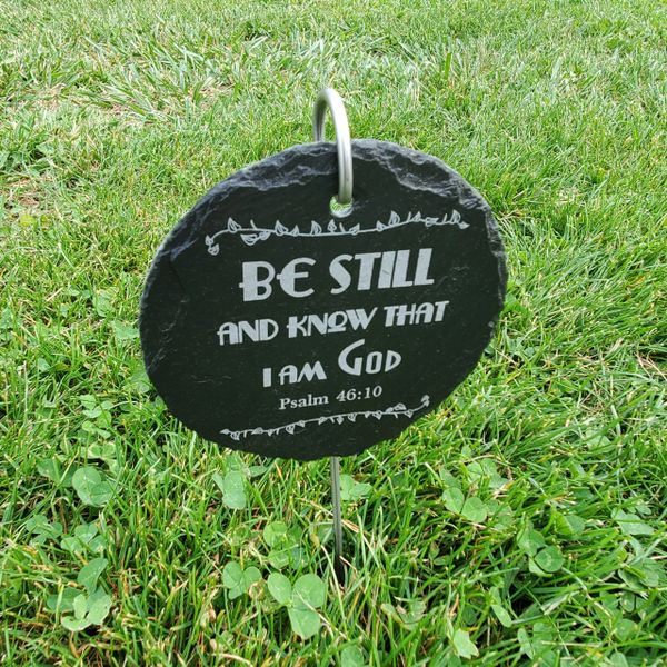 Scripture Slate Garden/Yard Marker with stainless steel mounting rod, FREE Shipping to the Continental USA, Alaska and Hawaii!