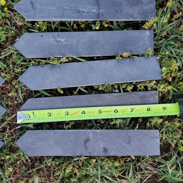 LARGE SLATE GARDEN MARKERS, 1.5"x 8.5" Real VA BLACK Slate Plant Markers!!