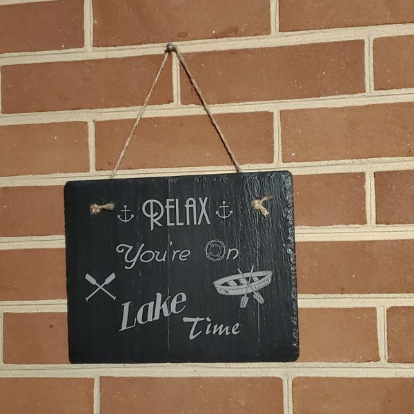 LAKE TIME 8"x 10" Slate Plaque