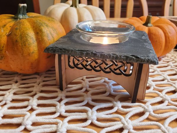 Slate Single Votive Candle holder with Laser Cut Stand Included, FREE Shipping to the Continental US, Alaska and Hawaii
