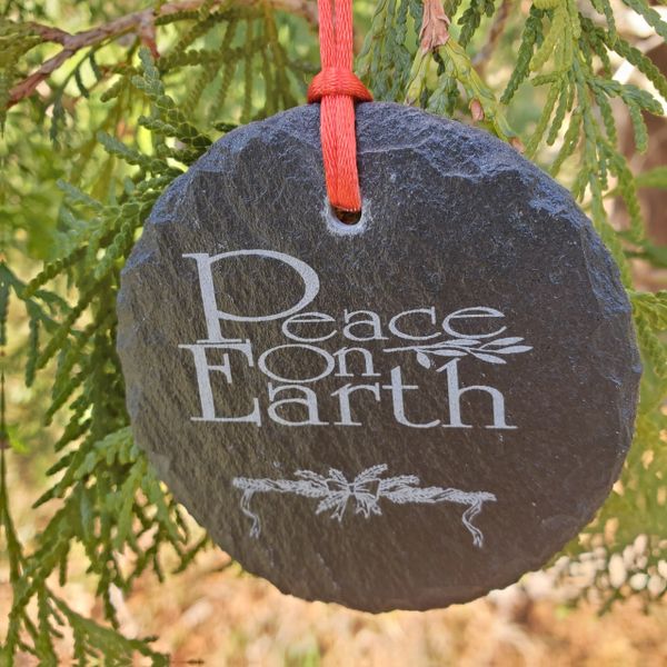 3" Round Slate CLEFT EDGED Ornaments, 24 PCS. per box, FREE SHIPPING to Continental US, Alaska & Hawaii Only!!