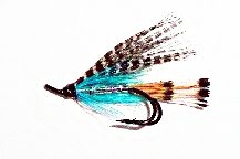 Teal Blue & Silver Salmon Fly double hook