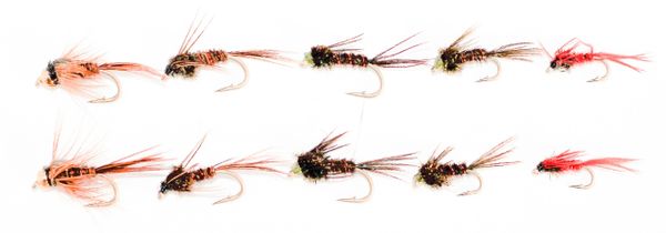 8 pcs. Pheasant Tail Mixed Colors and Sizes Multi Pack