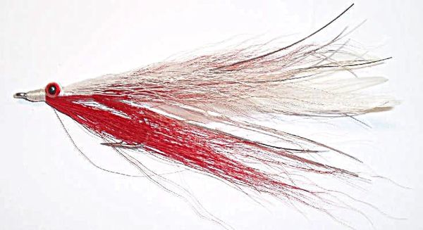 Clouser red/white (weighted)