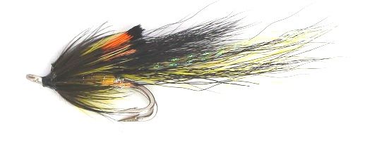 Ally's Shrimp Salmon Fly black and yellow