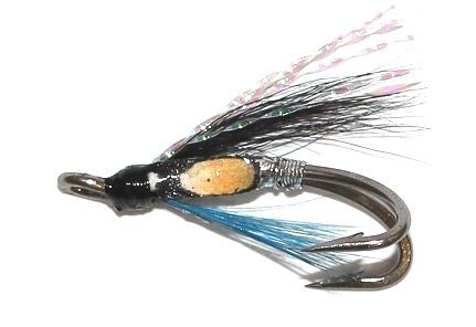 Silver and Grey Salmon Fly double hook