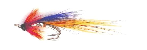 Ally's Cascade Purple Shrimp Salmon Fly double hook