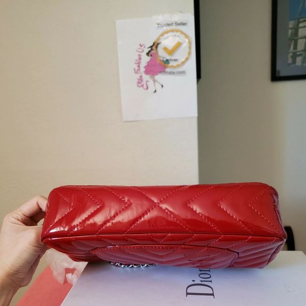 chanel red patent bag