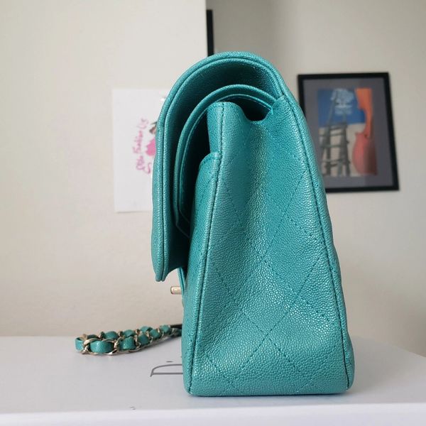 chanel turquoise flap bag