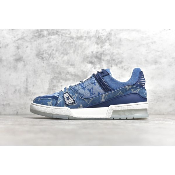 lv trainer sneaker denim