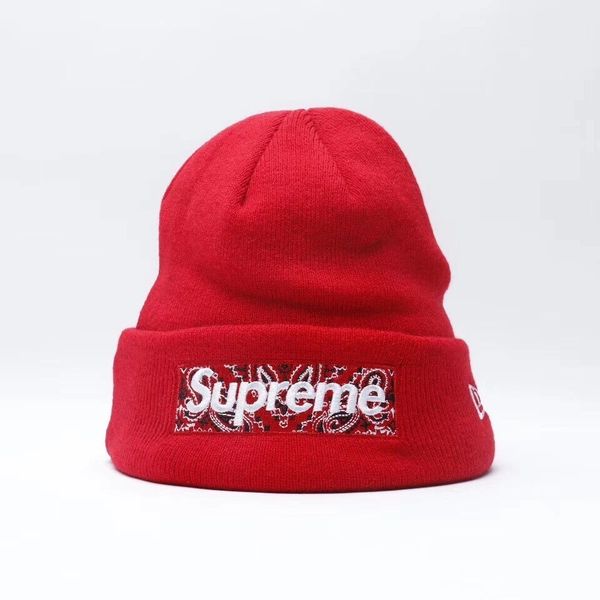 Supreme Bandana Logo Beanie Red