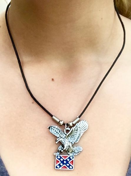 Eagle with Confederate Flag Necklace