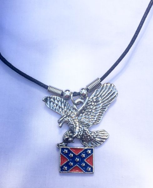 Eagle with Confederate Flag Necklace