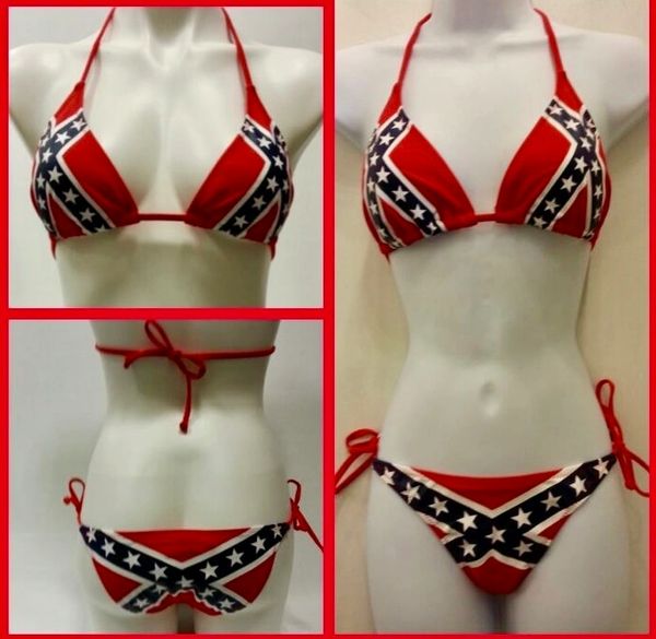 Confederate Flag Bikini Rebel Bathing Suit Swimsuit QFAA280702