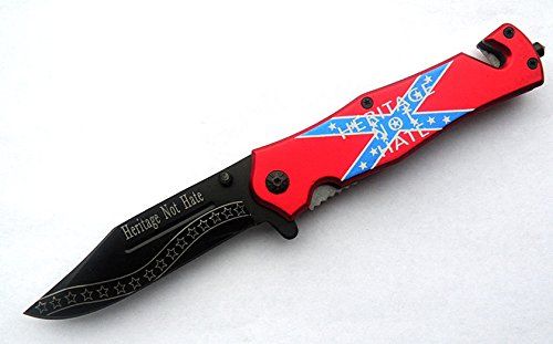 Heritage Not Hate Confederate Flag Utility Knife