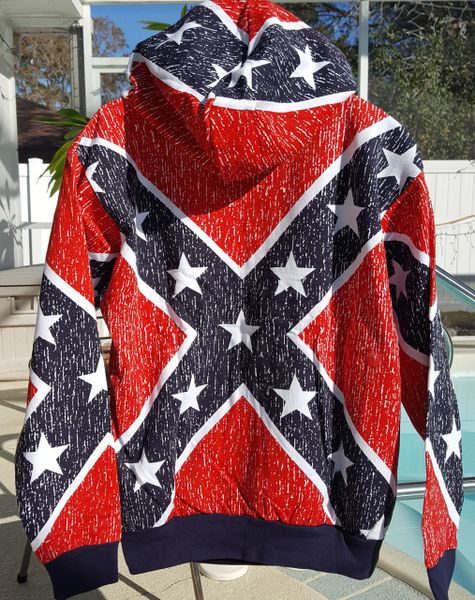 Confederate Flag Hoodie With Zipper DL Grandeurs Confederate Rebel   Rs=w 600,h 600