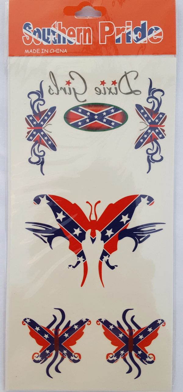 rebel flag butterfly tattoos