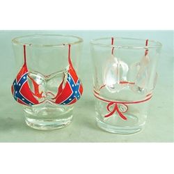 Confederate Bikini Shot Glass  <h1>DLGrandeurs Confederate and Rebel  Goods</h1>