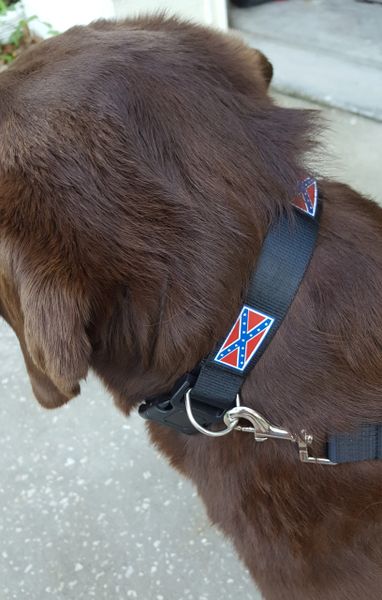 Confederate Flag Dog Collar Leash h1 DLGrandeurs Confederate and Rebel Goods h1