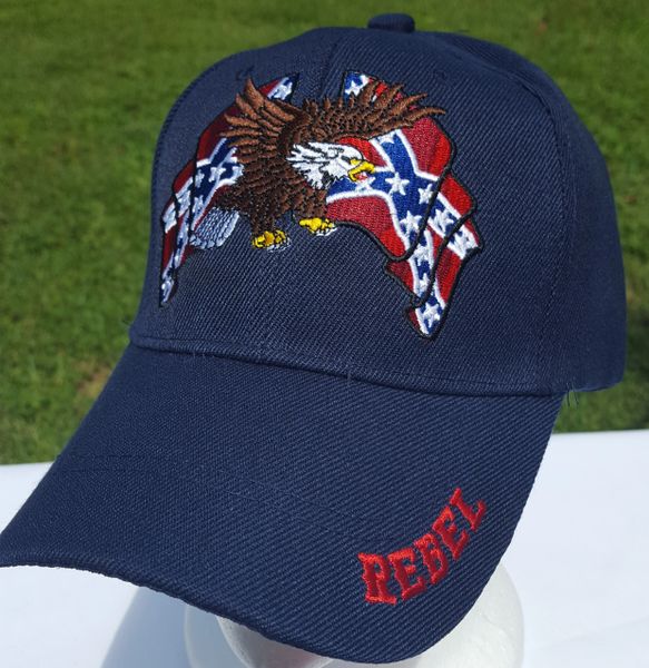 Rebel Patch Black Embroidered Cap – Confederate Flags by Ruffin