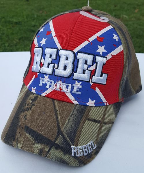 NEW! REBEL PRIDE FRAG BALL CAP HAT BROWN CAMO –