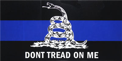 Subdued Thin Blue Line Gadsden Don't Tread On Me Flag Patch, Law Enforcement