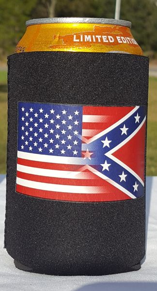 American Flag Koozie Black