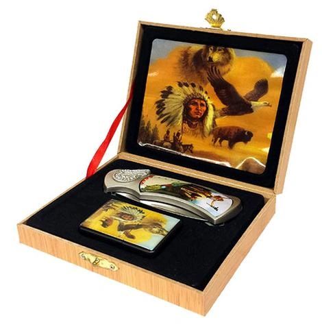 Download Indian Wild Animals Knife Lighter Gift Set H1 Dlgrandeurs Confederate And Rebel Goods H1