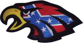 Rebel Flag on Large 12 Eagle Head Patch  <h1>DLGrandeurs Confederate and Rebel  Goods</h1>