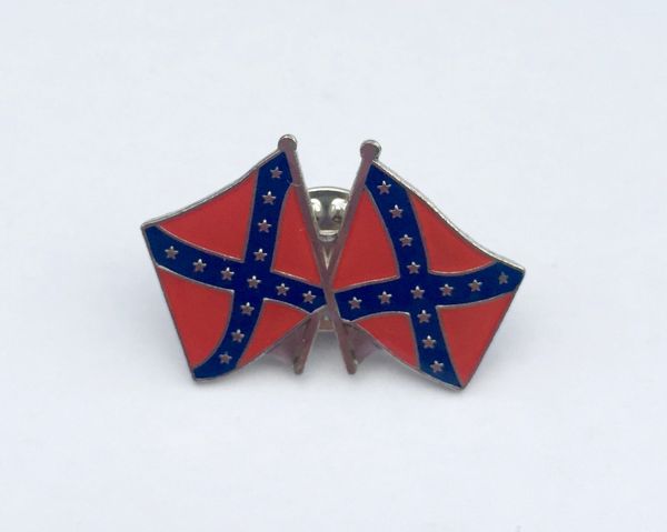 Double Rebel Flag Pin  <h1>DLGrandeurs Confederate and Rebel Goods</h1>