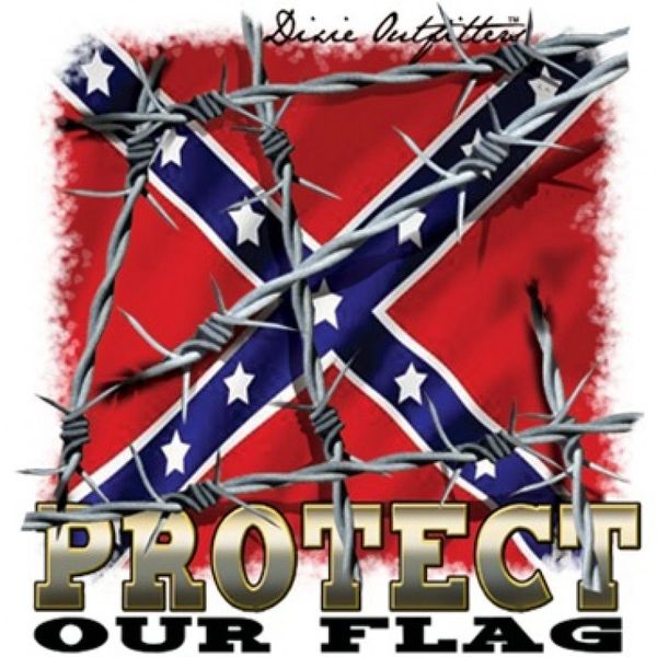 Protect Our Flag Barbed Wire Rebel Flag Hooded Sweatshirt