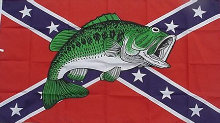Bass Fish Poly 3' x 5' Rebel Flag  <h1>DLGrandeurs Confederate and Rebel  Goods</h1>