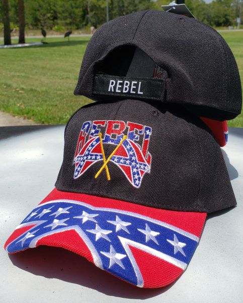 Motorcycle On Rebel Flag Hat