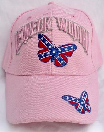 Pink Redneck Woman Rebel Butterfly Cap