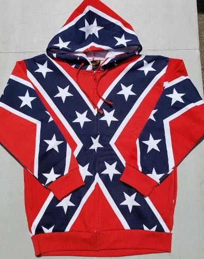 Confederate Flag Hoodie with Zipper h1 DLGrandeurs Confederate