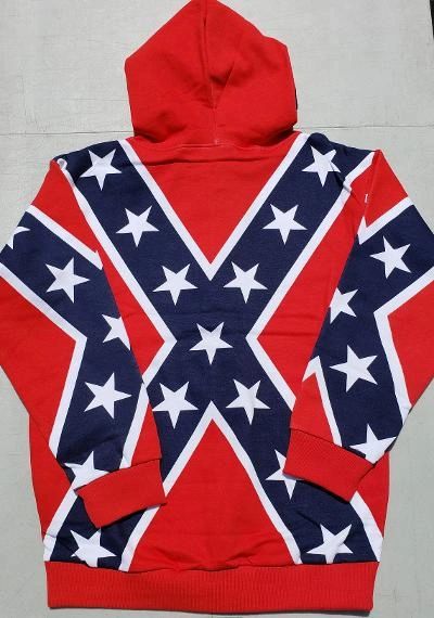 Rebel flag discount zip up hoodie