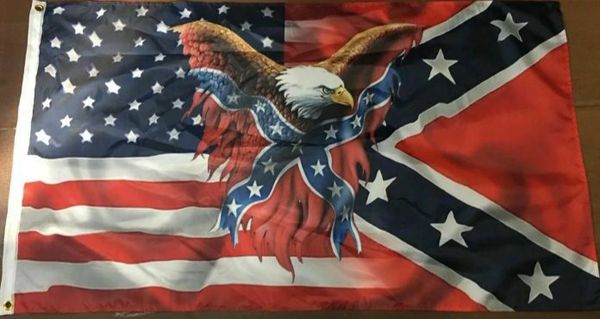 Hanging USA Rebel Eagle Flag  <h1>DLGrandeurs Confederate and Rebel  Goods</h1>