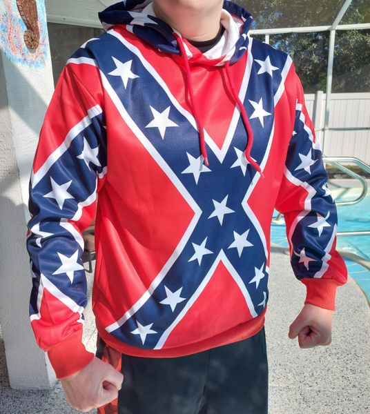 Confederate flag zip up hoodie new arrivals