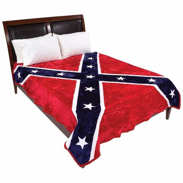 Heavy Plush Confederate Flag Blanket H1 Dlgrandeurs Confederate And Rebel Goods H1