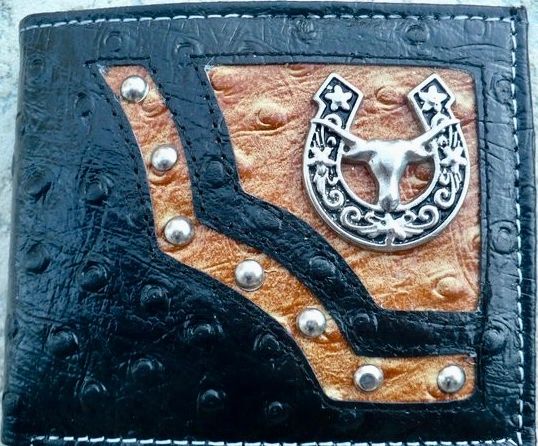 Ostrich Skin Wallet Mens Leather Wallet